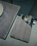 Charcoal Velvet Dining Set – Table Runner, 6 Placemats & 6 Spoon Covers
