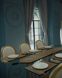 Beige Velvet Dining Set – Table Runner, 6 Placemats & 6 Spoon Covers