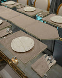 Pink Velvet Dining Set – Table Runner, 6 Placemats & 6 Spoon Covers