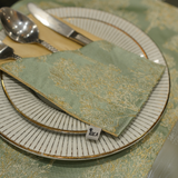 Sage Green Floral Jacquard Dining Set – Table Runner, 6 Placemats & 6 Spoon Covers