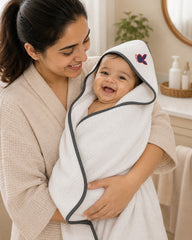 Bunny Embroidered Hooded Baby Towel