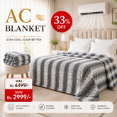 Luxury Silver Frost Stripe Fleece Blanket – Double Bed