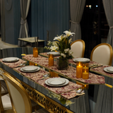 Rust Gold Mosaic Jacquard Dining Set – Table Runner, 6 Placemats & 6 Spoon Covers