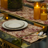 Rust Gold Mosaic Jacquard Dining Set – Table Runner, 6 Placemats & 6 Spoon Covers