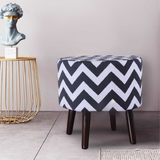 Zig Zag Round Cone Leg Ottoman