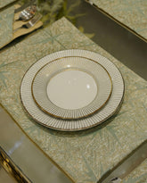 Sage Green Starburst Jacquard Dining Set – Table Runner, 6 Placemats & 6 Spoon Covers