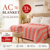 Luxury Coral Blush Stripe Fleece Blanket – Double Bed
