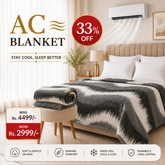 Luxury Charcoal Ikat Fleece Blanket – Double Bed