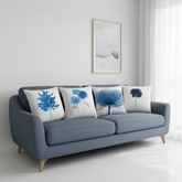 Blue Floral Pillow Cushion Covers pack of 4