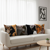 African Closeup Women Cushion Covers Pack 4