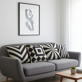 Linen Black and White Cushion Covers Pack of 4