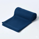 Organic Cotton Waffle Baby Blanket Deep Ocean Blue
