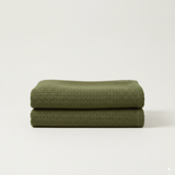 Organic Cotton Waffle Baby Blanket Sage