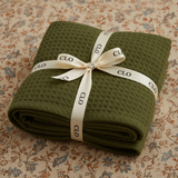 Organic Cotton Waffle Baby Blanket Sage