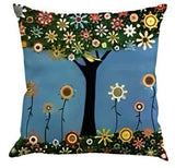Vintage Flower Tree Cushion Cover Pack 6