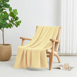 Light Yellow Waffle Thermal Blanket With Pillow