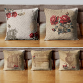 Red Roses Vintage Cushion Covers Pack of 5