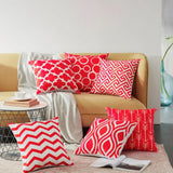 Geometric Canvas Indoor Pack of 6 (Burgundy)