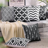Geometric Canvas Indoor Pack of 6 - Black