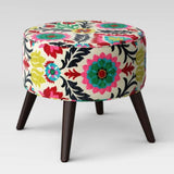 River Place Round Cone Leg Ottoman