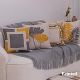 Grey Fern Geometry Cushion Cover Pack of 4