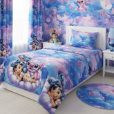 Stitch Galaxy Kids Single Bed Sheet with Pillow Case