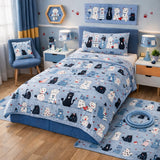 Blue Cats Kids Bedding Set