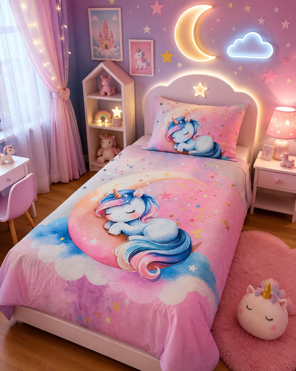Unicorn Dreams Kids Single Bed Sheet