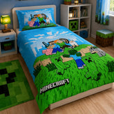 Minecraft Heroes Kids Single Bed Sheet with Pillow Case