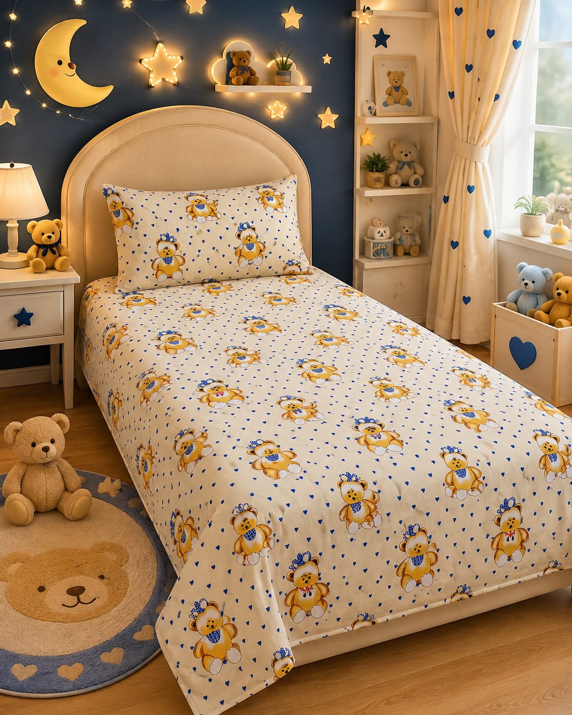 Teddy Bear Kids Single Bed Sheet