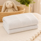 Basketweave Cotton Cellular Baby Blanket – Soft Breathable Newborn Blanket - The Idea