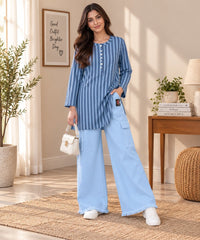 Blue Stripe Cargo Co-ord Set - The Idea