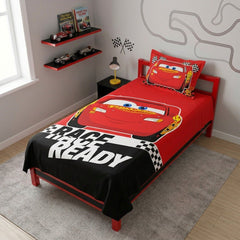 Cars Lightning McQueen Race Ready Kids Single Bed Sheet with Pillow Case - The Idea