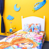 Mermaid Fairy Print Poly-Cotton Bedsheet Set – Single Bed (60x90) – Multicolor