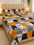 Colorful Cats kids double bed sheet by Haris Double