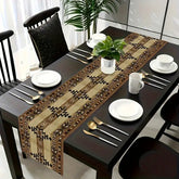 Bohemian Geometric Vintage Table Runner With Mates