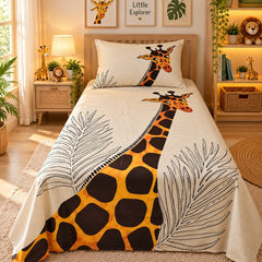Giraffe Little Explorer Kids Single Bed Sheet with Pillow Case - The Idea