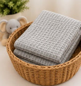 Light Grey Honeycomb Waffle Cotton Baby Blanket – Breathable Newborn Blanket - The Idea