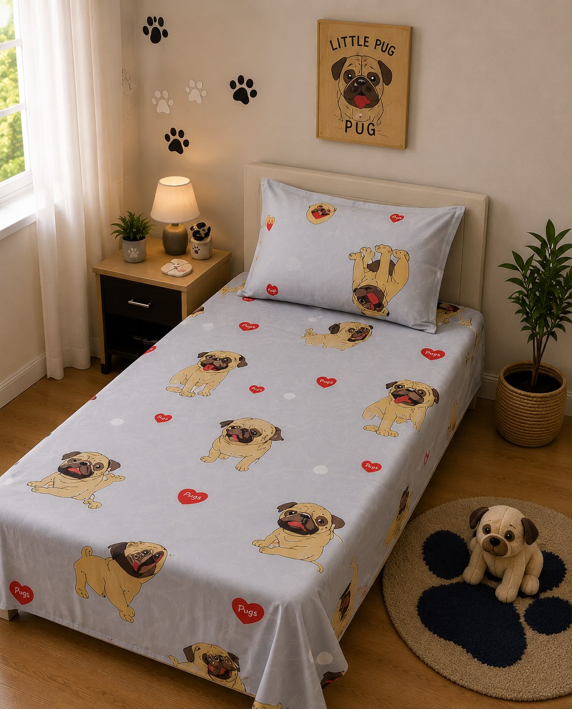 Little Pug kids bedding set by Sunny