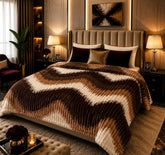 Luxury Caramel Chevron Wave Fleece Blanket - The Idea