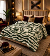 Luxury Emerald Green Wave Fleece Blanket - The Idea