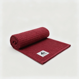 Organic Cotton Waffle Baby Blanket Maroon