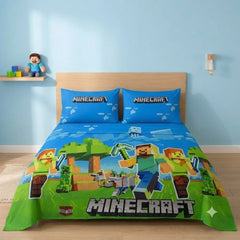 Minecraft Kids Bed Sheet Double