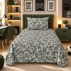 Money Dollar Print Kids Single Bed Sheet with Pillow Case - The Idea