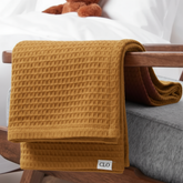 Organic Cotton Waffle Baby Blanket Camel