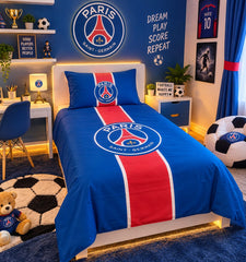 Paris Saint-Germain Football Kids Single Bed Sheet with Pillow Case