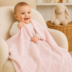 Pink Cellular Baby Blanket – 100% Cotton Breathable Newborn Blanket - The Idea