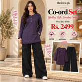 Plum Top & Black Cargo Trouser Co-ord Set - The Idea
