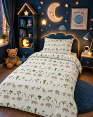 Safari Silhouette Kids Single Bed Sheet with Pillow Case