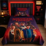 Stranger Things single bed sheet with pillow case by Haris Collection